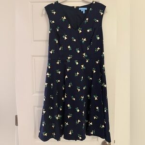 Draper James Navy Dress with Floral Accents